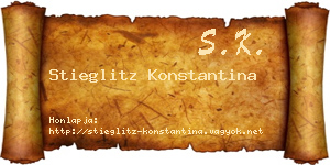 Stieglitz Konstantina névjegykártya